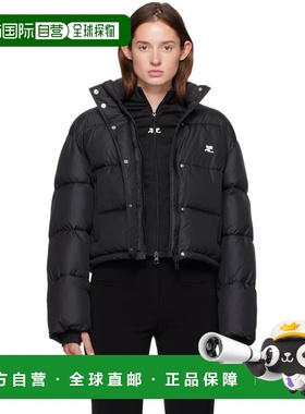 1h可退 香港直邮Courreges 女士 黑色 Cropped 填充夹克 323CMA10