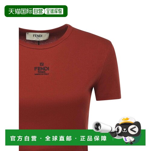香港直邮FENDI 女士T恤 FS8110ANQMF1T6K CO 红色 圆领T恤