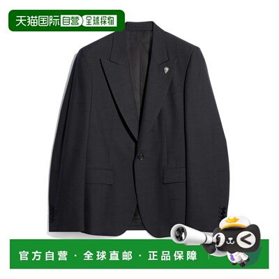 欧洲直邮自营GUCCI古驰 男士羊毛Gucci fil coupe细节单排扣夹克