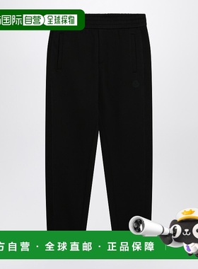 1h可退 香港直邮Moncler 盟可睐 男士 黑色棉质慢跑长裤 8H000028