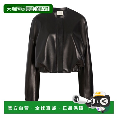 香港直邮KHAITE 女士皮衣 62411012200 AW2026 黑色 短款皮夹克