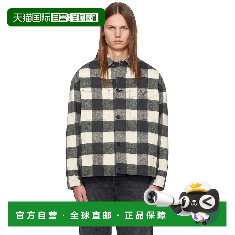香港直邮Valentino 华伦天奴 男士 白色格纹夹克 5V3CJJ80ADE
