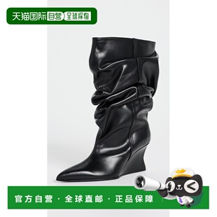香港直邮Balmain 巴尔曼 女士 小牛皮及踝坡跟靴子