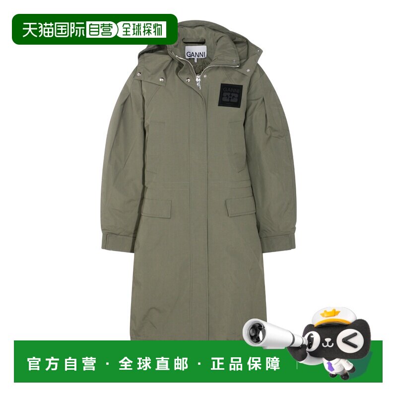 1h可退 香港直邮GANNI 甘尼 女士 三层派克大衣 W1013 green绿色