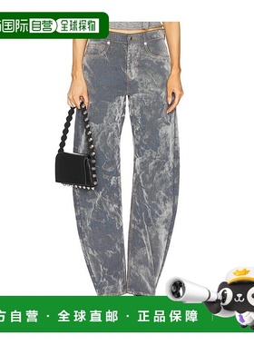 香港直邮Alexander Wang 亚历山大 王 女士 Bowed 低腰拼接牛仔裤