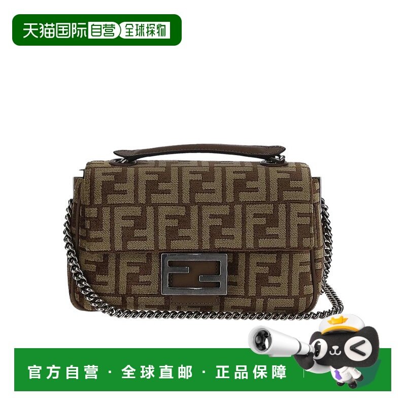 香港直邮Fendi Baguette FF中号单肩包斜挎包链条 8BR793ALG7