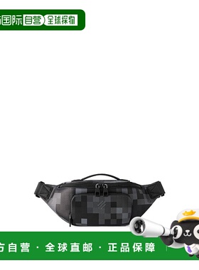自营欧洲直邮LV/路易威登 ceinture Rush男士黑色帆布腰包斜挎包