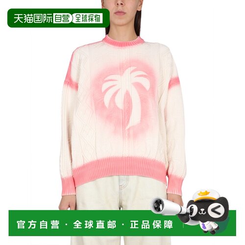 1h可退 香港直邮PALM ANGELS 女士针织衫 PWHE042 SS2023 白色