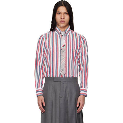 香港直邮Thom Browne 汤姆 布朗 男士 红色 & 灰色 Madras Cotton