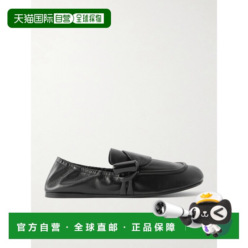 1h可退 香港直邮LOEWE 罗意威 女士 绑带精饰皮质乐福鞋 L815290X