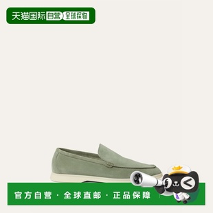 自营欧洲直邮Loro Piana 男士绿色绒面革乐福鞋