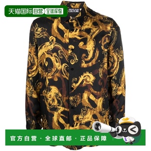 1h可退 香港直邮versace 范思哲 男士  VI CLOTHING 黑色衬衫 76G