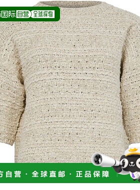 自营欧洲直邮MAXMARA麦丝玛拉 Arda女士米白色棉圆领七分袖针织衫