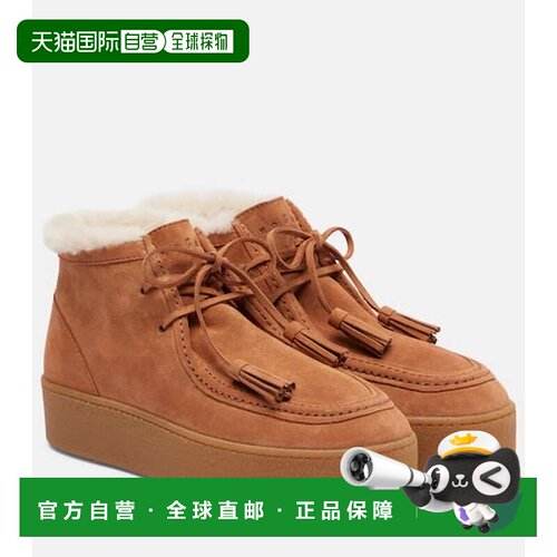 香港直邮Hogan 女士 H681 绒面革防水台沙漠靴 brown棕色 舒适时