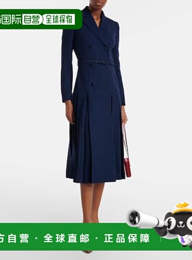 香港直邮EMILIA WICKSTEAD 女士 Chaney crêpe 羊毛中长连衣裙