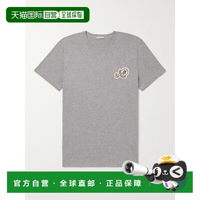 香港直邮Moncler 盟可睐 男士 Logo-Appliqued 棉针织T恤 8C00026