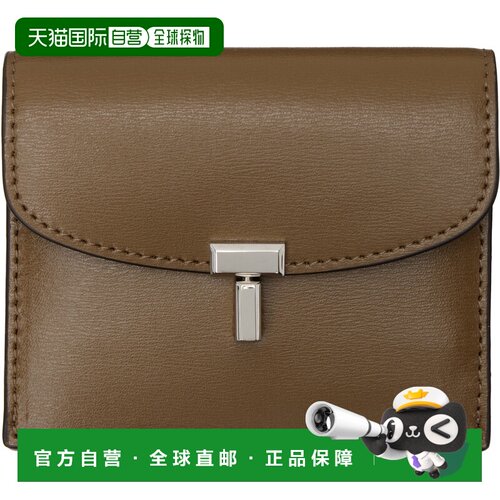 1h可退 香港直邮toteme 女士 TOTEME 棕色 T-Lock Leather 卡包 2