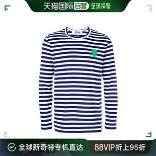 男士 P1T052 Garcons 香港直邮Comme Play T恤 Des 蓝白横条纹长袖