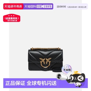 欧洲直邮pinko 女士飞鸟徽标金色五金配件单肩斜跨包
