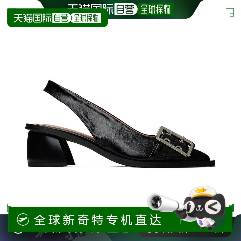 香港直邮GANNI 甘尼 女士 黑色 Buckle Slingback 中跟鞋 S2331
