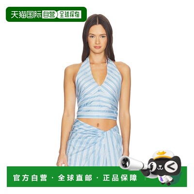 香港直邮Simkhai 女士 Caprie Yarn-dye 挂脖上衣 3262146Y吊带