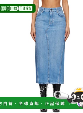 1h可退 香港直邮Givenchy 纪梵希 女士 蓝色开衩牛仔半身裙 BW40Z