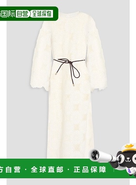 1h可退 香港直邮ZIMMERMANN 女士 棉质钩花蕾丝中长连衣裙 9182DR