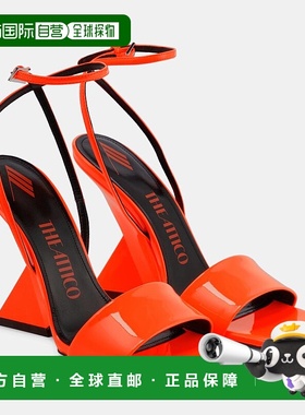1h可退 香港直邮The Attico 女士 Cheope 漆皮坡跟凉鞋 orange橙