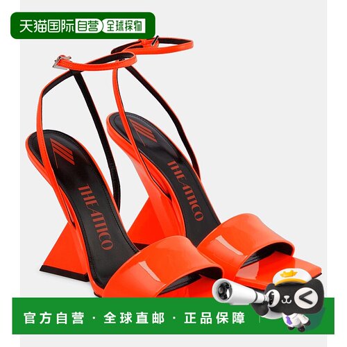 1h可退 香港直邮The Attico 女士 Cheope 漆皮坡跟凉鞋 orange橙
