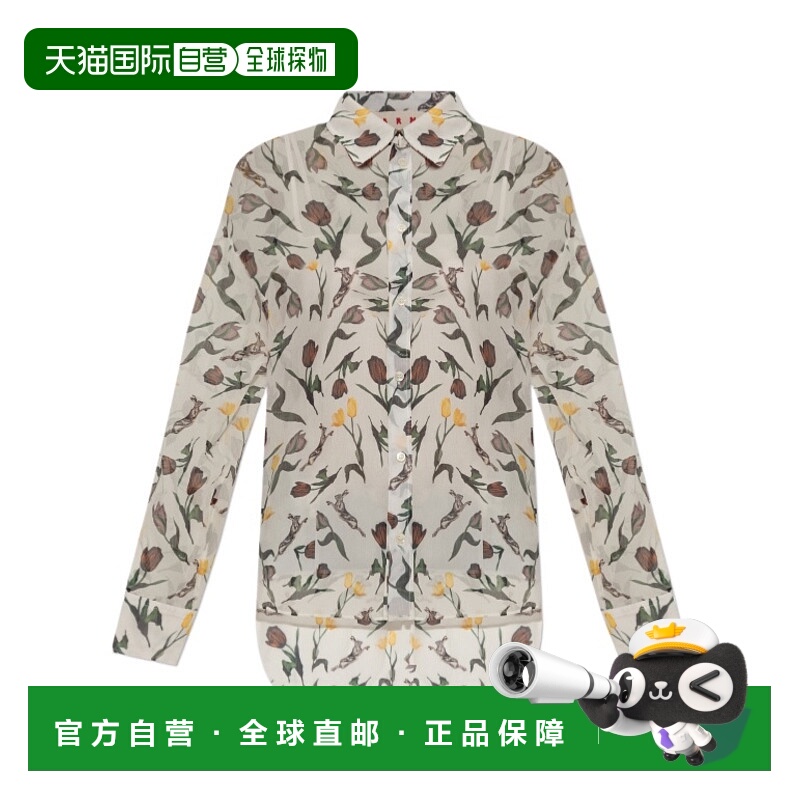 香港直邮Marni 花印长袖衬衫 CAMA0593V0UTSG34