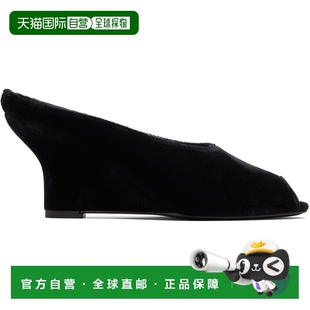 黑色 Peep Toe 1h可退 Wedge 女士 Velvet Mule 香港直邮toteme