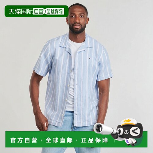 欧洲直邮TOMMY HILFIGER  男衣服 秋冬2025 短袖衬衫 LINEN BLEND