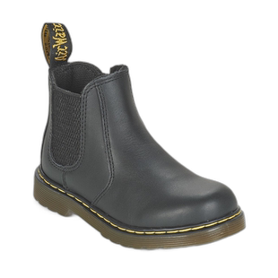 欧洲直邮dr. martens 儿童黑色光面皮革短筒休闲百搭切尔西靴