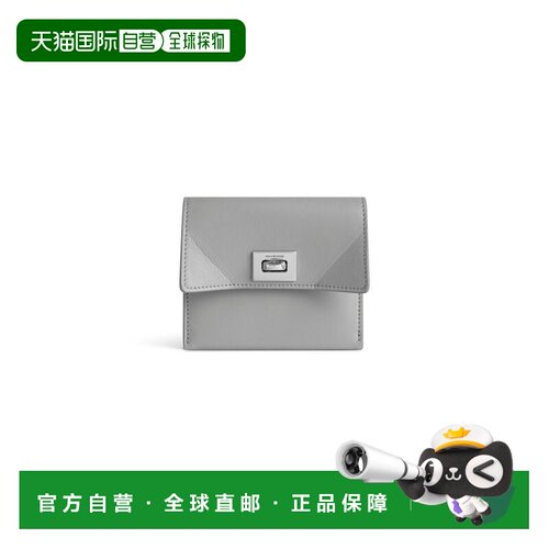 欧洲直邮BALENCIAGA (2025) 女士云灰色 Rodeo 翻盖巴黎世家卡包