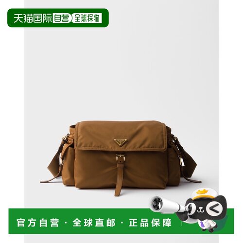 自营欧洲直邮PRADA普拉达 Explore女士干邑色再生尼龙多口袋单肩