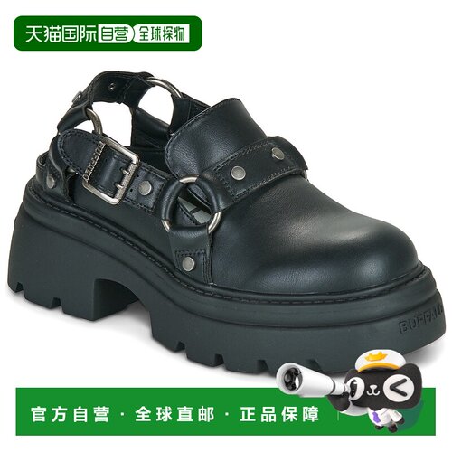 欧洲直邮Buffalo鞋子女包头拖鞋黑色VEGA CLOG BUCKLE