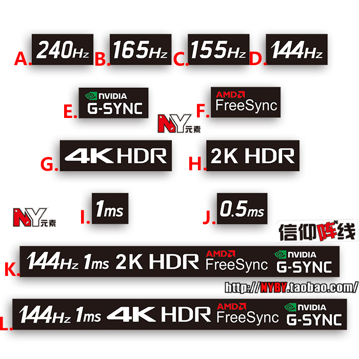 144hz屏幕贴纸 240hz 4K 2K 1ms G-SYNC笔记本台式机显示器贴纸-封面