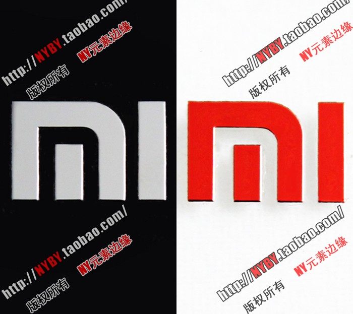 mi个性logo标志金属贴纸适用于小米红米手机防辐射贴1 2 2s 3