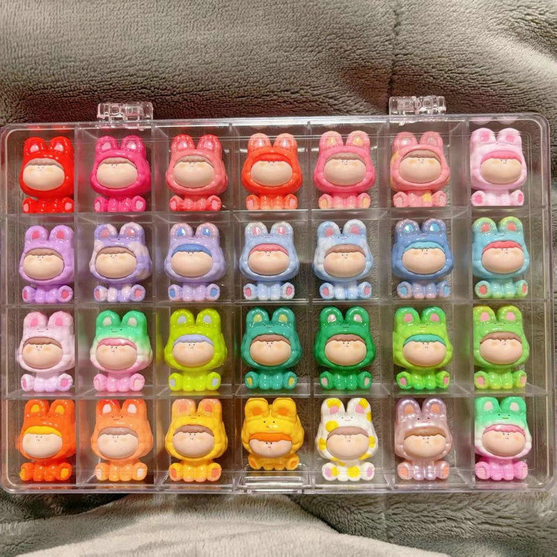 透明28格饰品盒阿玛莉莉丝兔萌粒收纳盒美甲桌面分类分格储物整理,收纳整理,桌面收纳盒,淘宝优惠券,粉丝福利购,淘宝优惠卷