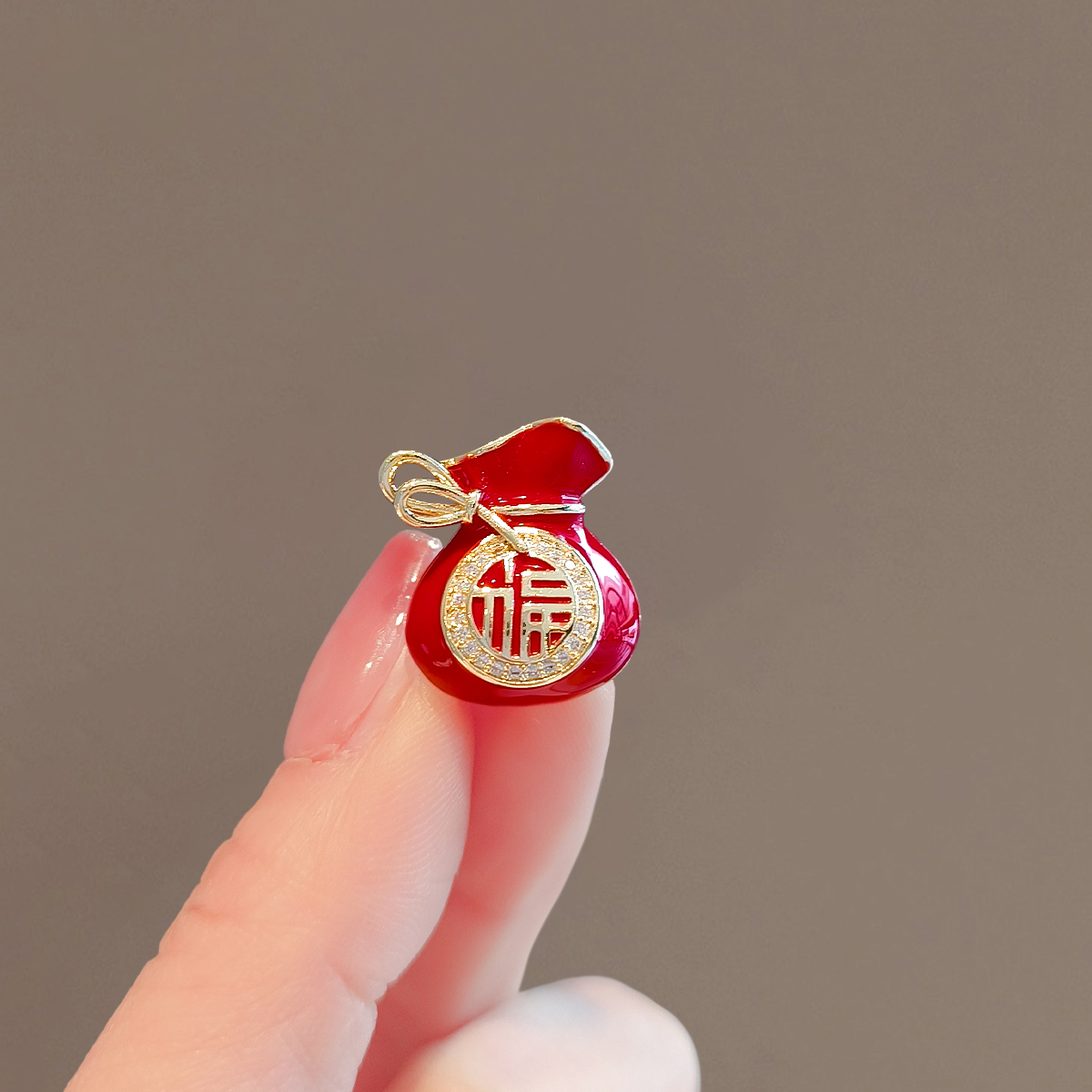 福字小钱袋胸针新年胸花别针