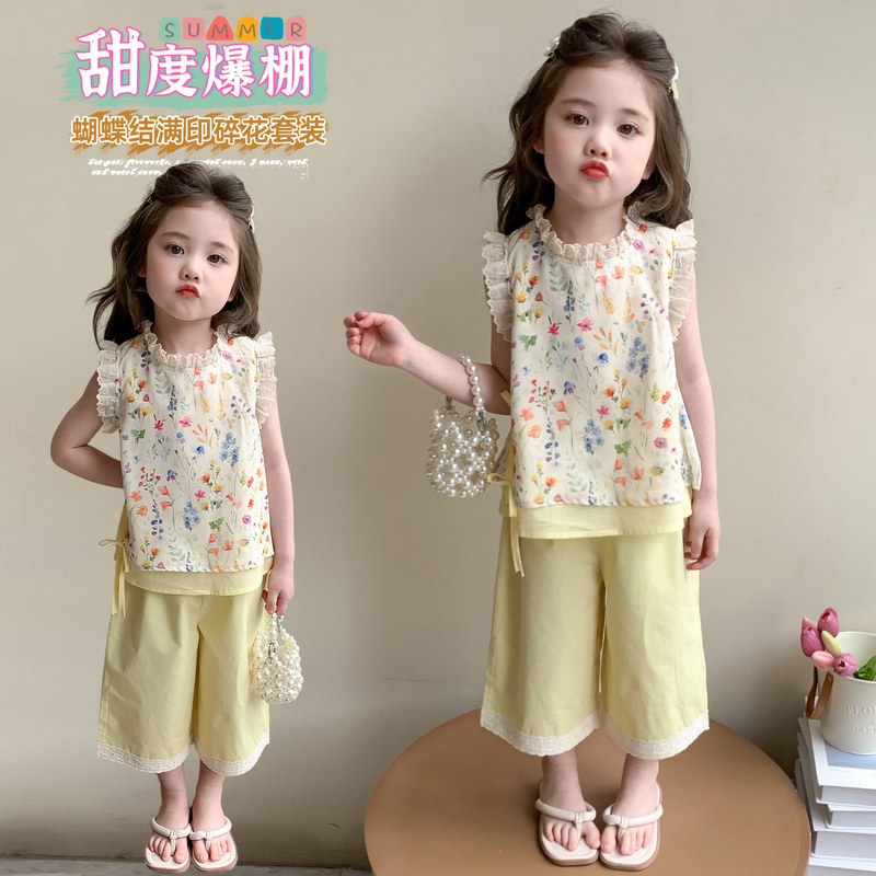 背心套装女中小童韩版潮童夏装服套装