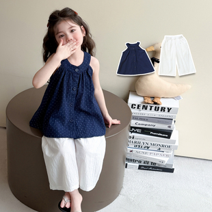 2025夏装 上衣套装 女童背心潮流潮牌时髦超好看甜美服装 流行新品