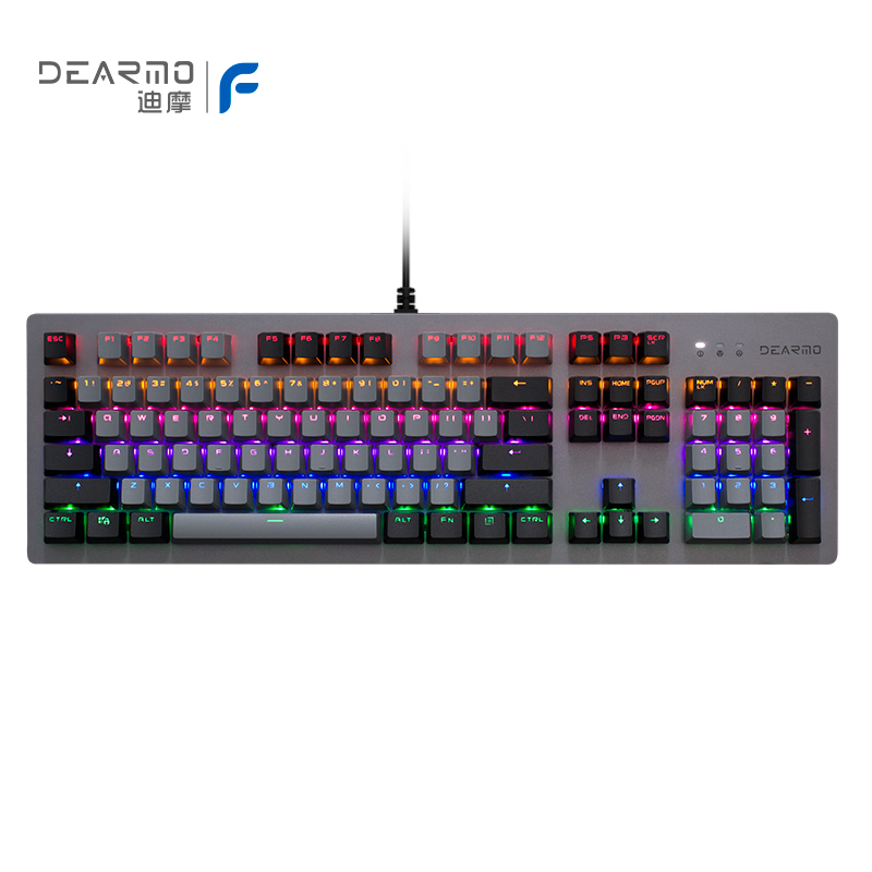 迪摩F20机械键盘电竞游戏键盘104键混光黑轴青轴茶轴红轴办公键盘-封面