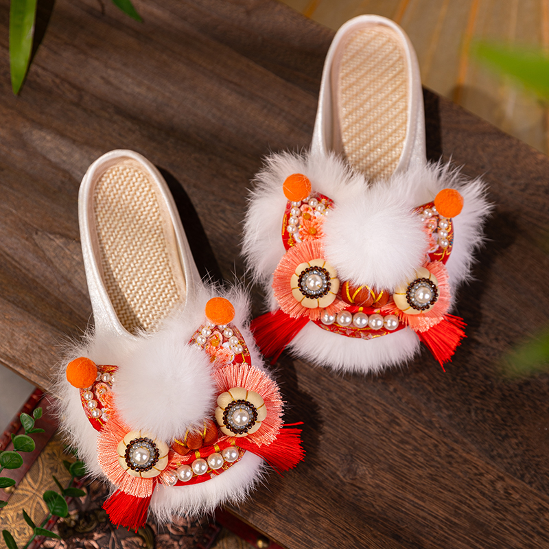 曾黎同款虎头鞋舒适百搭外穿拖鞋