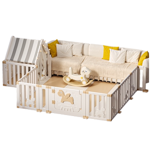 婴儿围栏爬行垫儿童游戏室内家用婴儿地上防护栏客厅一面单面三面