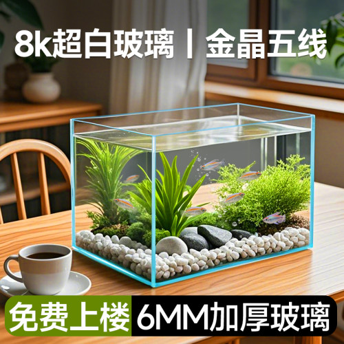 金晶超白玻璃鱼缸桌面客厅造景缸