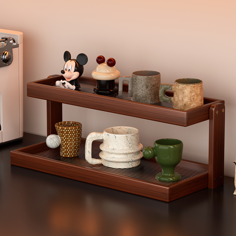 杯架子置物架桌面多层茶杯架茶桌上茶具收纳架小型茶叶茶壶展示架