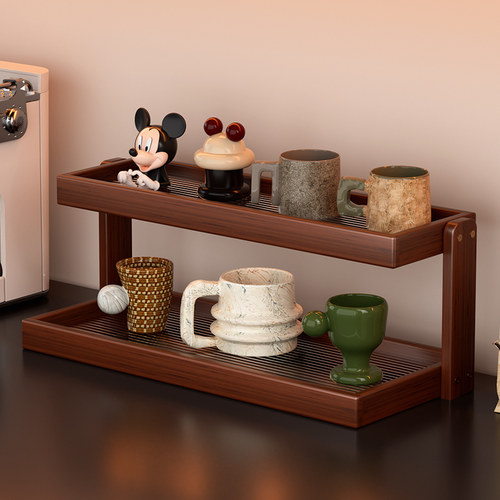 杯架子置物架桌面多层茶杯架茶桌上茶具收纳架小型茶叶茶壶展示架