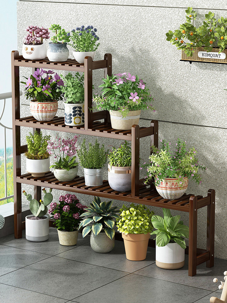 阳台花架置物架落地式多层爬藤支架实木客厅室内飘窗台多肉花盆架,住宅家具,花架/花几,淘宝优惠券,粉丝福利购,淘宝优惠卷