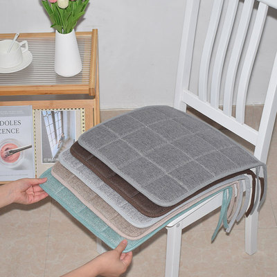 四季通用椅子垫坐垫棉麻防滑